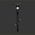 Vintage Bicycle With Black Frame Brown Seat Red Handlebars And Black Wheels