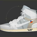 Nike High Top Light Gray Sneakers With Air Logo And Cream Sole Design