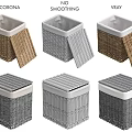 Woven Storage Baskets in Brown Gray White with Square Round Shapes and Lids for Organizing