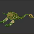 Artistic Detailed Golden Turtle Skeleton on Dark Background with Reflection