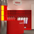 Modern Lobby Area With Red Reception Desk STAR Logo White Sofas And People Seating