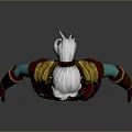 Game And Movie Character With White Hair Green Brown Outfit And Red Boots