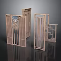 Chinese Style Wooden Furniture With Carved Lattice Screen Partition Frame Design