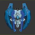 Futuristic Blue Aerospace Spacecraft Components With Sleek Modern Design And Shiny Surface