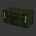 Green Storage Box With Metal Clasps And Straps Durable Fabric Construction