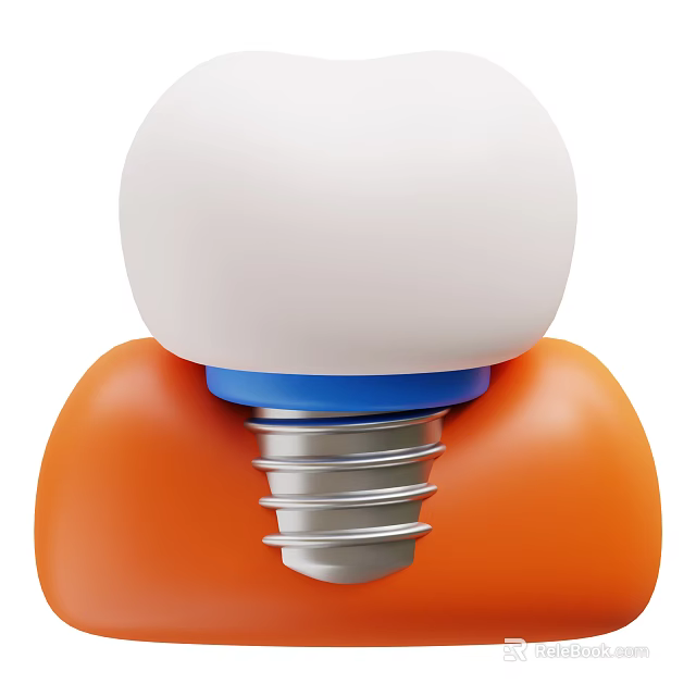 Game Movie Character With White Rounded Head Blue Ring Silver Spiral Neck And Orange Base 3d model 