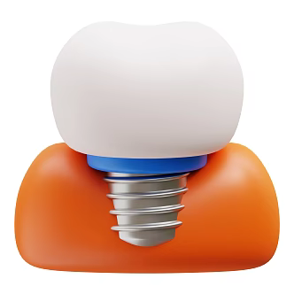 Modern teeth dentures cartoon teeth 3d model