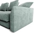 Spacious Gray Fabric Sectional Sofa With Modern Design Plush Pillows And Comfortable Seating 3d model