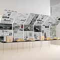 Modern Cultural Art Exhibition Hall Interior With Display Boards And Architectural Models