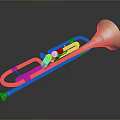 Elegant Golden Trombone As Household Musical Instrument With Shiny Reflective Finish