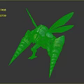 Futuristic Mechanical Insect With Metallic Blue Orange Wings And Sharp Legs Design