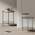Sleek Modern Circular Side Table With Glass Top And Metal Frame In Gold Silver