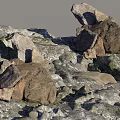 Decorative Natural Rockery Stones With Varied Sizes And Mossy Surfaces For Garden Landscaping