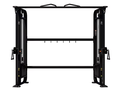 Black Multi Functional Strength Training Equipment With Horizontal Bars Hanging Hooks And Side Arms 3d model