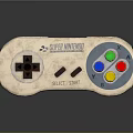 Super Nintendo Retro Game Controller With Worn Design Colorful Buttons Direction Pad Select Start