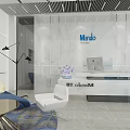 Modern Conference Room Interior With Long Wooden Table Gray Chairs And Blue Projection Screen