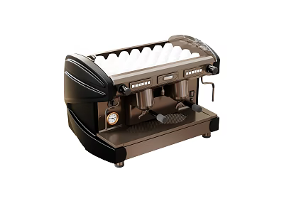 Smart Coffee Machine With Multiple Brewing Spouts And Cup Storage Rack 3d model