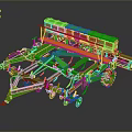 Green And Orange Agricultural Seeder With Heavy Duty Frame And Wheels