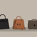 Elegant Handbags Display With Black Brown Gray Hues And Classic Buckle Accents