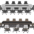 Modern Conference Table and Chair Conference Table and Chair Combination Negotiation Table 3d model
