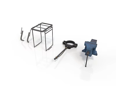 Durable Industrial Metal Mechanical Parts Including Frame Clamp And Bracket Components 3d model