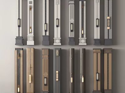 Decorative Columns With Various Styles And Intricate Details For Interior Design 3d model