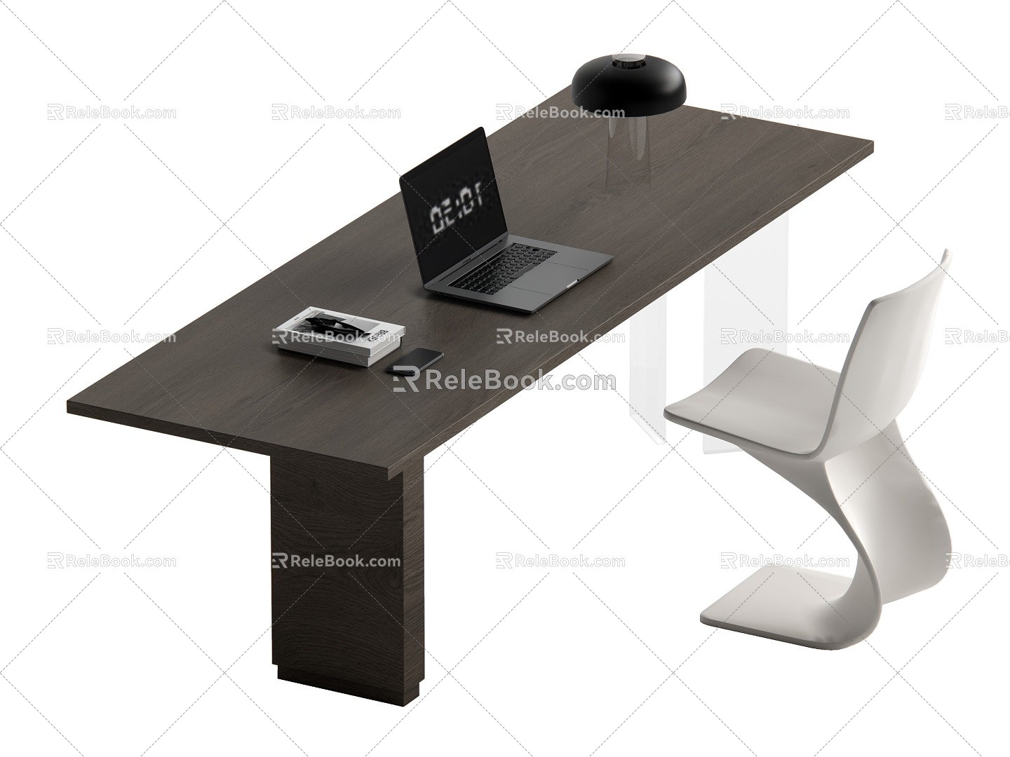 Modern desk and chair combination model