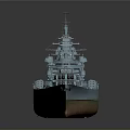 Detailed Historical Military Battleship With Turrets Deck Structures And 3D Model Design