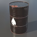 Industrial Equipment Metal Oil Drum with White Drop Logo and Brown Finish