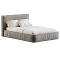 Modern Minimalist Double Bed With Pleated Headboard And Multiple Color Options