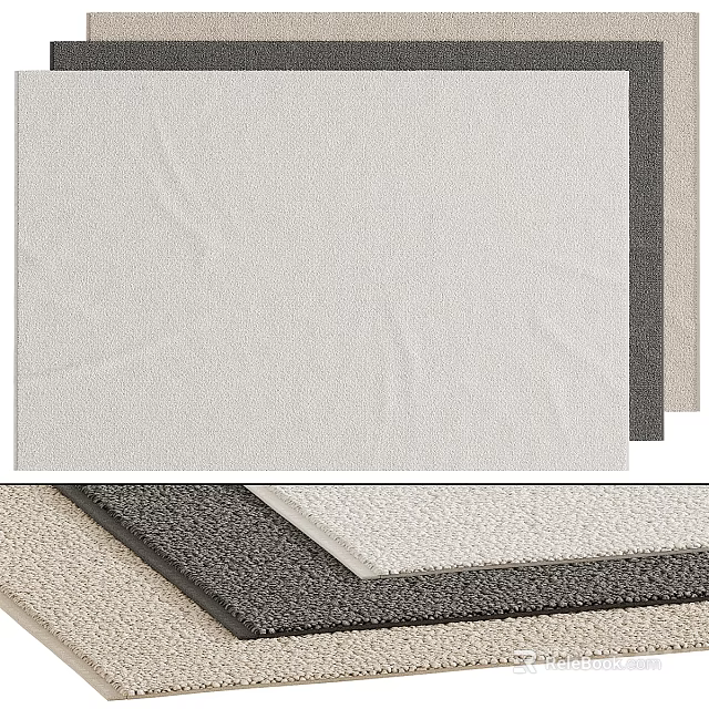 Soft Textured Square Carpet In Neutral Tones For Living Room Home Decor 3d model 