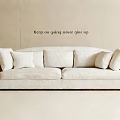 Beige Two Seater Sofa with Plush Cushions in Minimalist Room Design