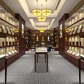 Luxury Jewelry Store Interior With Glass Display Cases And Elegant Lighting