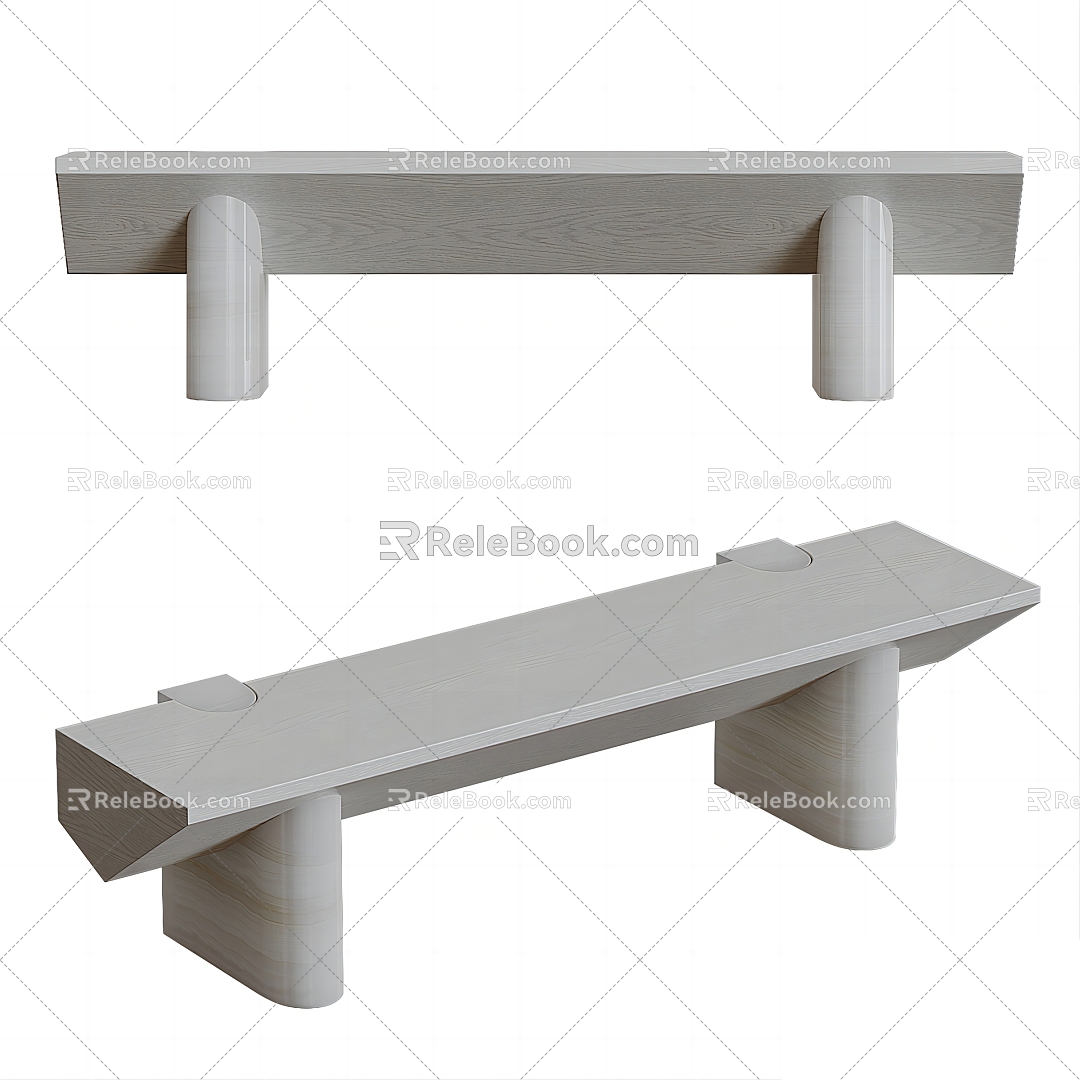 Modern Bench Bench Tea Table Bench 3d model