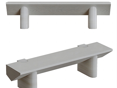 Modern Bench Tea Table Bench 3d model