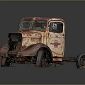 Vintage Rusty Farmer Truck With Weathered Red White Paint And Abandoned Look