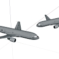 modern civil aviation aircraft 3d model