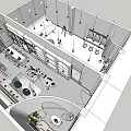 Modern Public Office Space With Open Layout Meeting Area And Indoor Plants