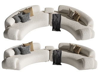 Modern Castelli Curved Sofa 3d model