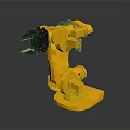 Yellow Industrial Robotic Arm Equipment With Mechanical Gripper And Joint Structure