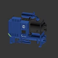 Blue Industrial Chiller Unit With Black Components And Stable Base Frame 3d model
