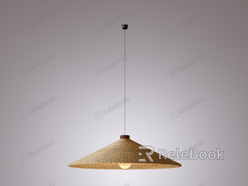 New Chinese Style Quiet Woven Rattan Chandelier Chandelier Middle Ancient Bedroom Chandelier Japanese Style Log Style Restaurant Study Homestay model