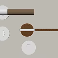 Modern Door Handles With White Base And Brown Textured Grips For Interior Decor