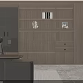 Luxury Modern Executive Office With Large Boss Desk Leather Chair And Full Wall Storage Cabinets