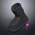 Black Boots With Pink Small Part On Sole Showcasing Unique Design And Durable Build