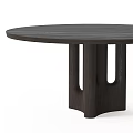 Round Wooden Dining Tables with Unique Leg Designs in Light and Dark Wood Tones