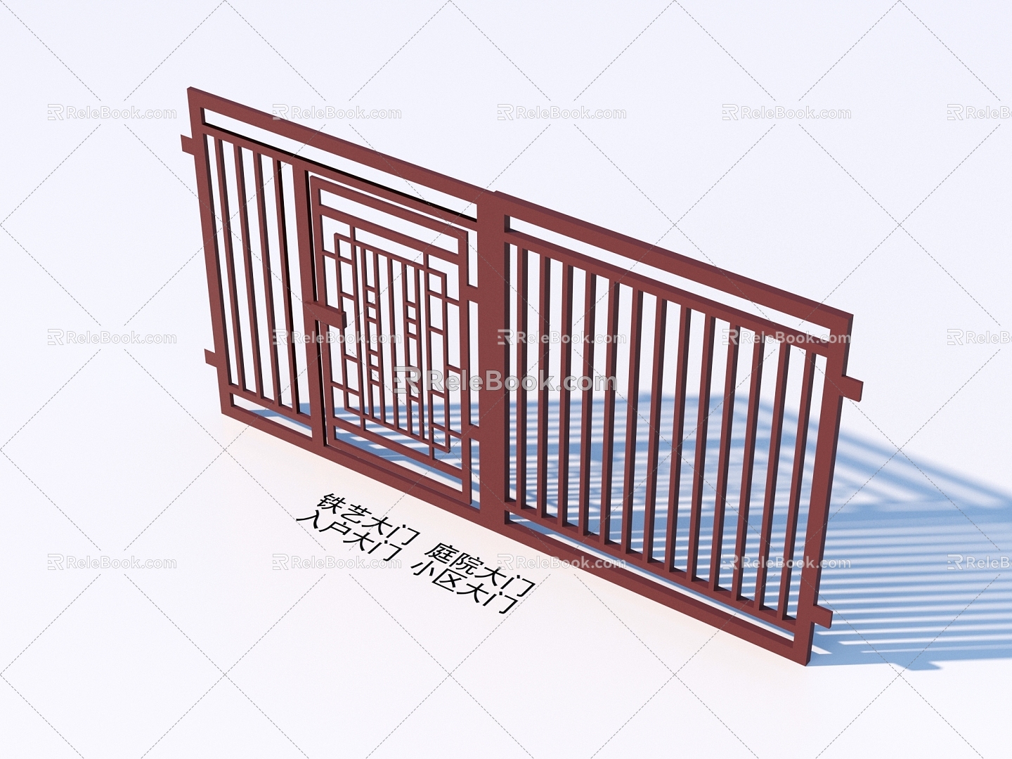 Wrought Iron Gate Courtyard Gate Entrance Gate Community Gate 3d model