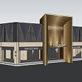Modern Sales Office Building With Geometric Glass Facade Wooden Structure And Mansion88 Signage