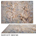 Square Rug With Abstract Gray Gold Blue Artistic Pattern For Modern Decor