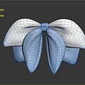 White and Light Blue Bowknot Shaped Decorative Ornament Set with Soft Texture